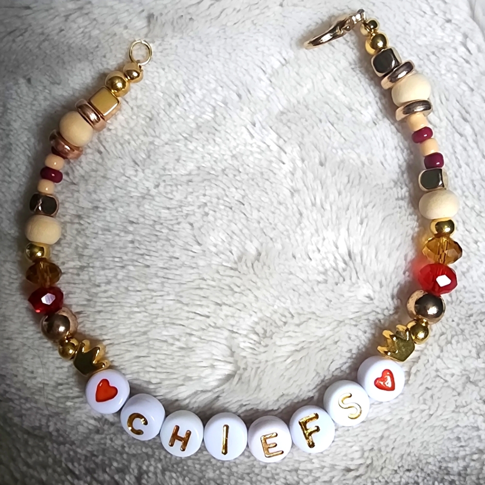 Kansas City Chiefs Friendship Bracelet with hardware